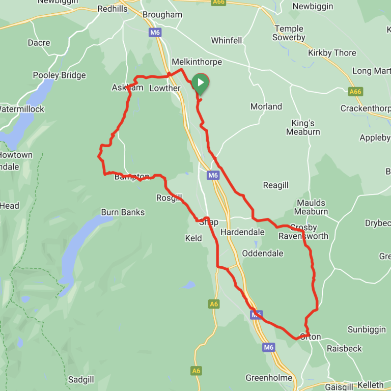 cycling route around Eden Valley loop 3