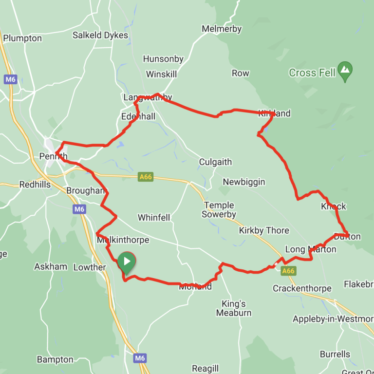 cycling route around Eden Valley loop 5